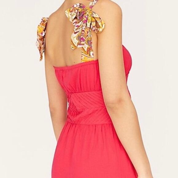 Free People Santorini Maxi Dress Hot Hibiscus 2 - Picture 2 of 4
